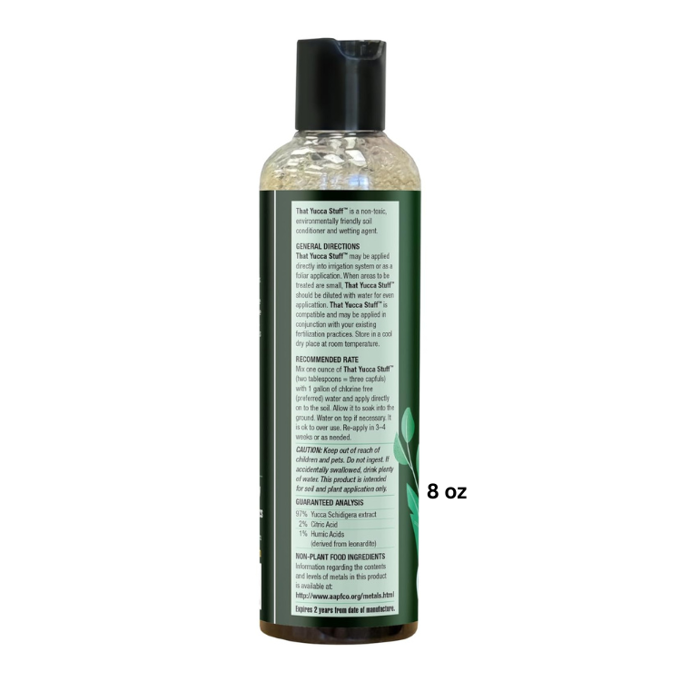 ThatYuccaStuff™| OMRI Listed for Organic Production| Soil Conditioner & Wetting Agent| 97% Yucca Schidigera Extract with Citric & Humic Acids| Boosts Water Penetration| Eco-friendly| 8 oz